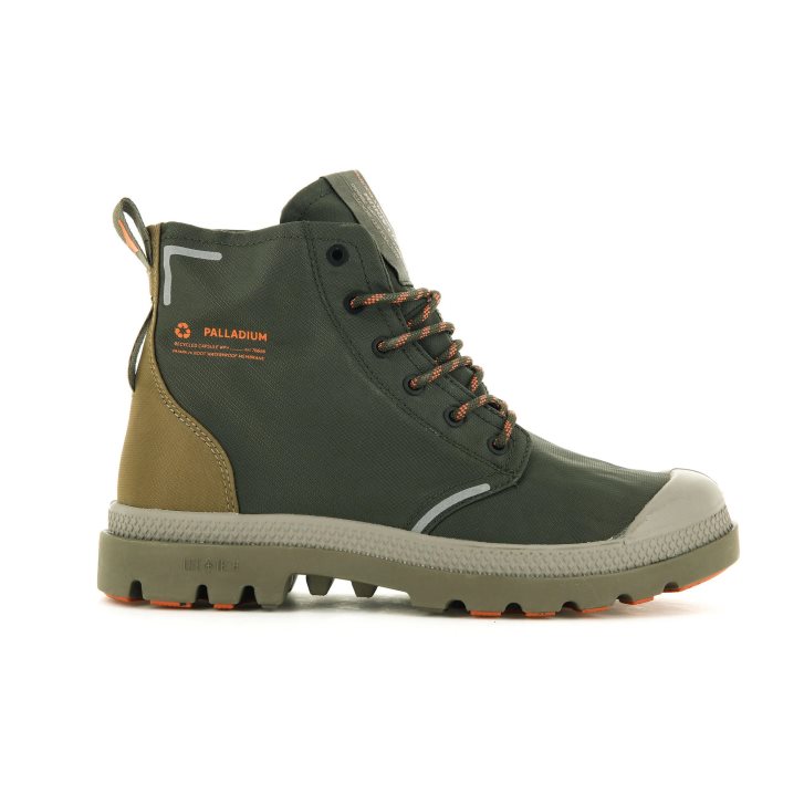 Palladium Pampa Lite+ Recycle WP+ Men\'s Boots Olive | UK Q390-DIJ